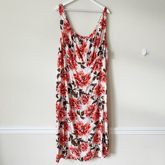 Old Navy Waist-Defined Sleeveless Printed Crepe Midi Dress Size XXL Tall Floral - Picture 5 of 11
